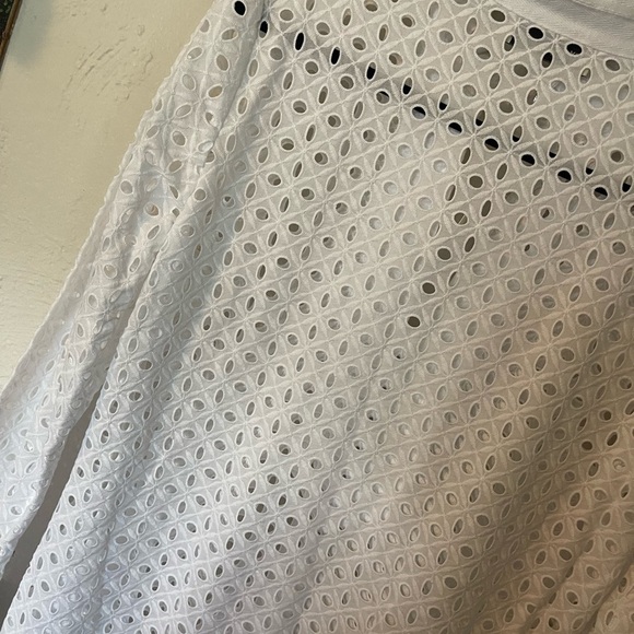 Tory Burch NWT Elegant White Eyelet Midi Length Tunic - Picture 9 of 10